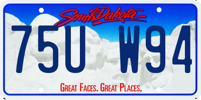 SD license plate 75UW94