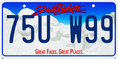 SD license plate 75UW99