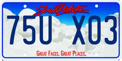 SD license plate 75UX03