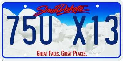 SD license plate 75UX13