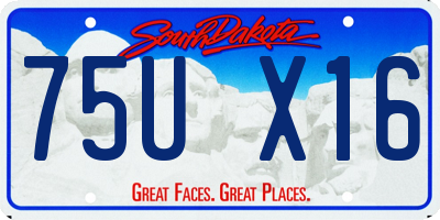 SD license plate 75UX16