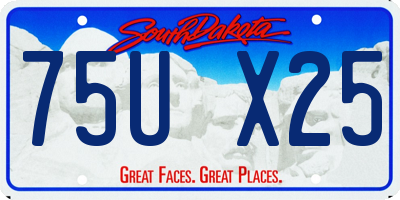 SD license plate 75UX25