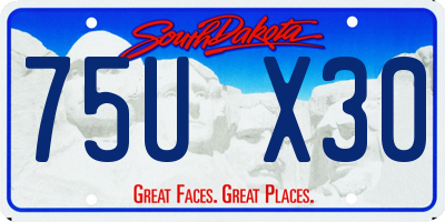 SD license plate 75UX30