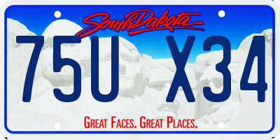 SD license plate 75UX34