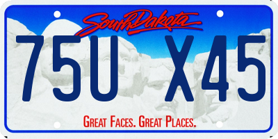 SD license plate 75UX45