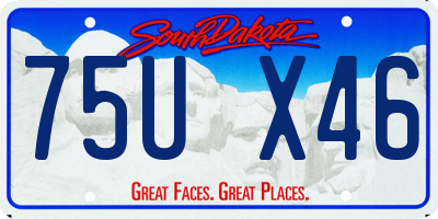SD license plate 75UX46