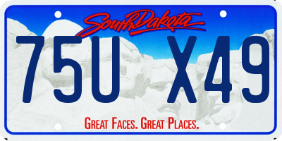 SD license plate 75UX49