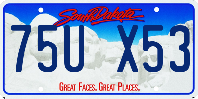 SD license plate 75UX53