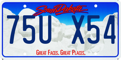 SD license plate 75UX54
