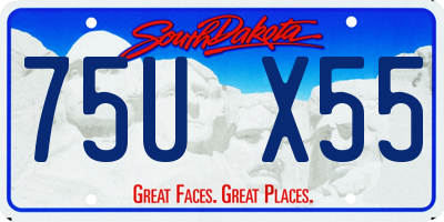 SD license plate 75UX55