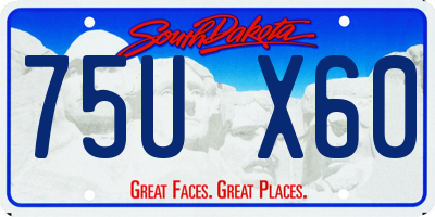 SD license plate 75UX60