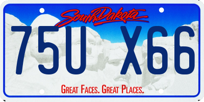 SD license plate 75UX66