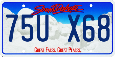 SD license plate 75UX68