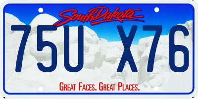 SD license plate 75UX76