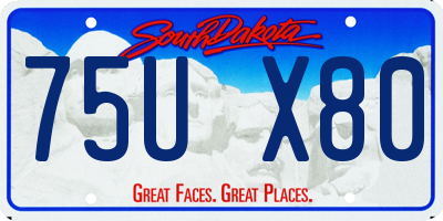 SD license plate 75UX80