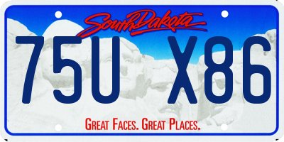SD license plate 75UX86