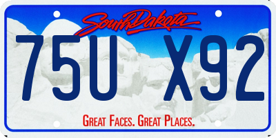 SD license plate 75UX92