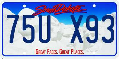 SD license plate 75UX93