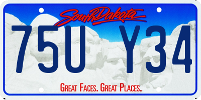 SD license plate 75UY34