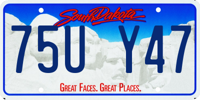SD license plate 75UY47