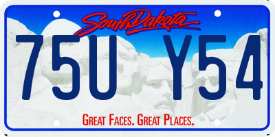 SD license plate 75UY54