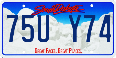 SD license plate 75UY74