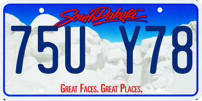 SD license plate 75UY78