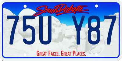 SD license plate 75UY87