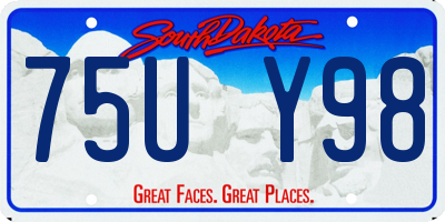 SD license plate 75UY98