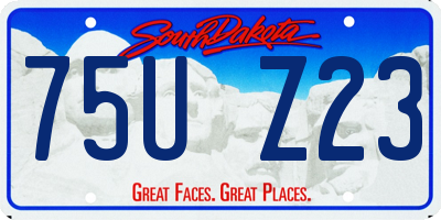 SD license plate 75UZ23