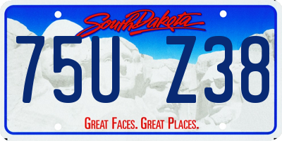 SD license plate 75UZ38