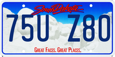 SD license plate 75UZ80