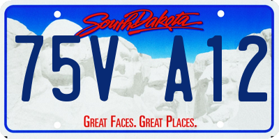 SD license plate 75VA12