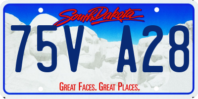 SD license plate 75VA28