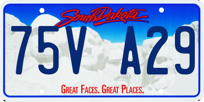 SD license plate 75VA29