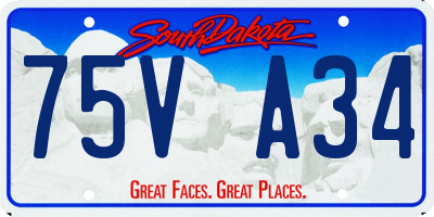 SD license plate 75VA34