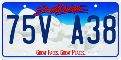 SD license plate 75VA38
