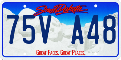 SD license plate 75VA48