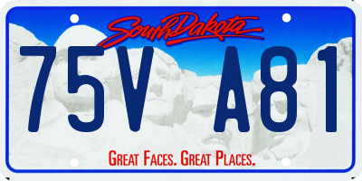 SD license plate 75VA81