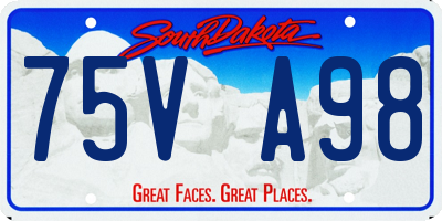 SD license plate 75VA98