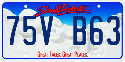 SD license plate 75VB63