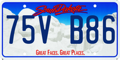 SD license plate 75VB86