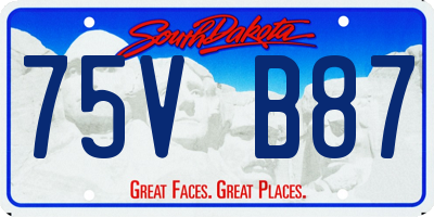 SD license plate 75VB87