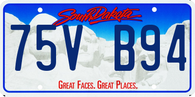 SD license plate 75VB94