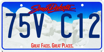 SD license plate 75VC12