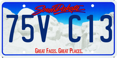 SD license plate 75VC13