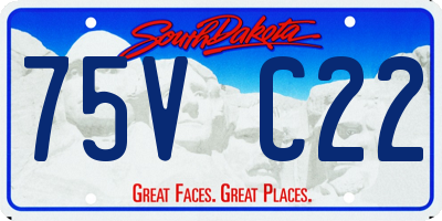 SD license plate 75VC22