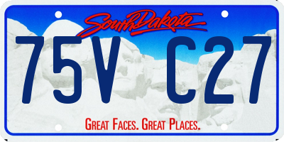 SD license plate 75VC27