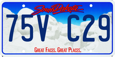 SD license plate 75VC29