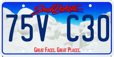 SD license plate 75VC30